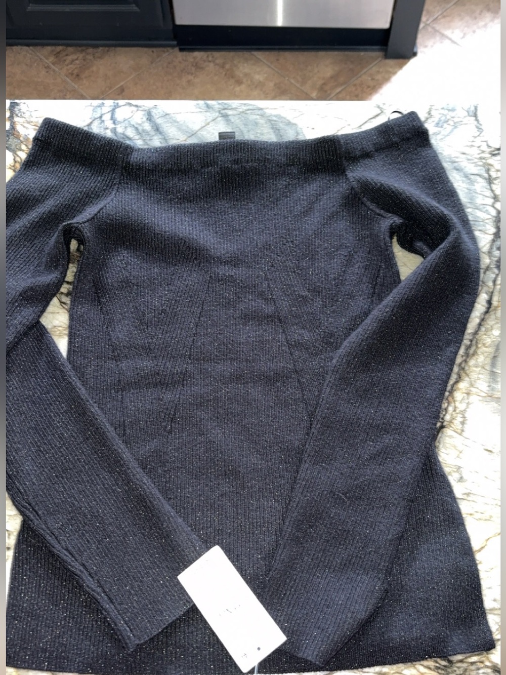 Off-Shoulder Black Women's Sweater